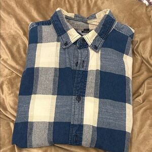 Tommy Hilfiger Navy and Cream Checkered Shirt